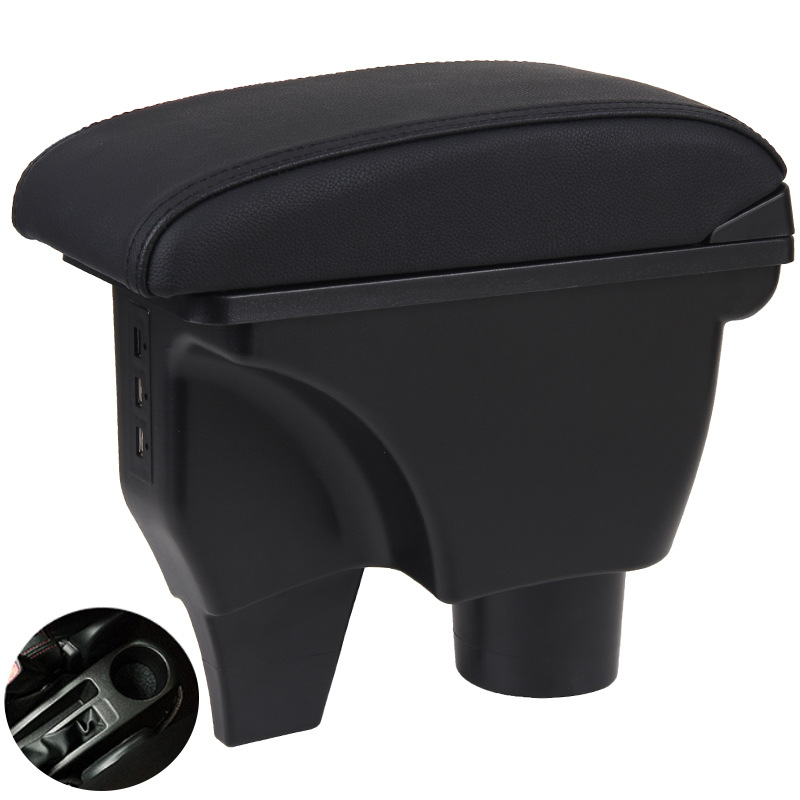 Armrest Box for, Toyota Armrest box - genuine-leather-black-black-line
