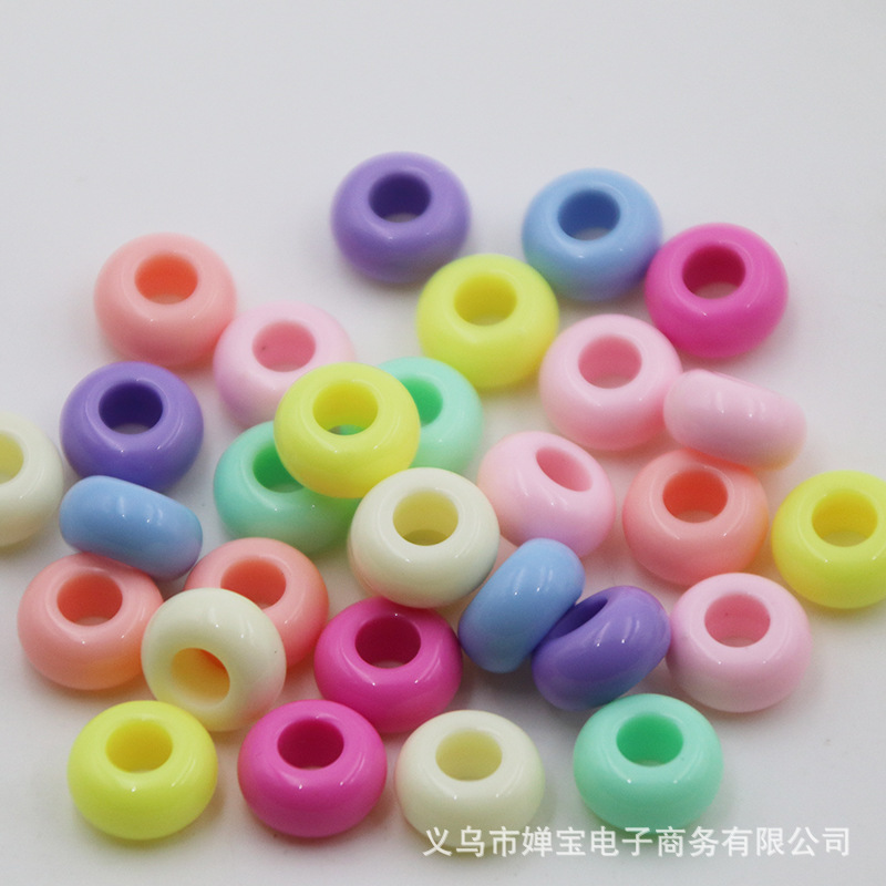 DIY Braided Rope Beaded Shoelaces Clothing Accessories Acrylic Round Flat Abacus Beads Large Hole Beads Loose Beads