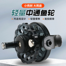 侧面进线自制手海竿渔轮冰钓轮中通改装渔轮配件中通杆前导眼