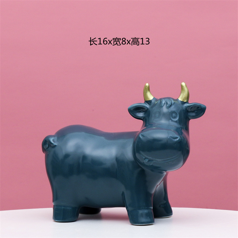 Nordic Luz de lujo creativo decoración de la Oficina de cerámica simple sala de estar decoración del hogar pasillo gabinete del vino decoración de la vaca