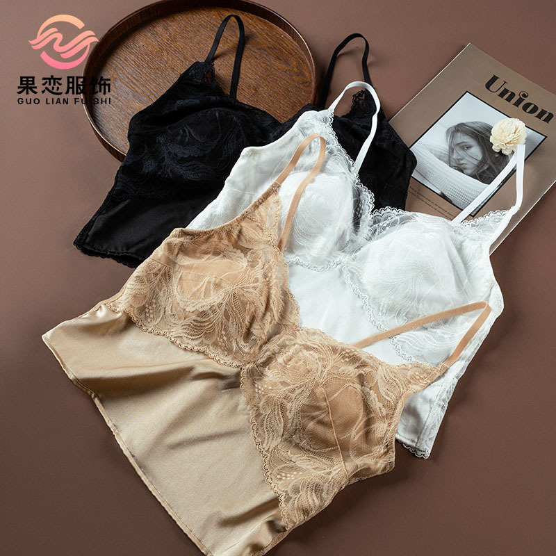 Guolian silk stretch satin ultra-thin suspender belt mulberry silk…