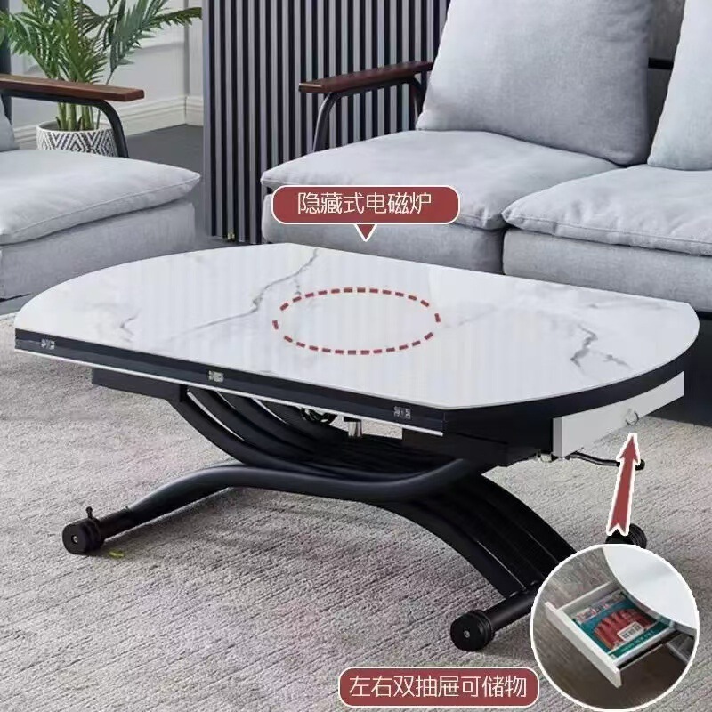 多機能昇降コーヒーテーブルとダイニングテーブル、オールインワンの小さなリビングルーム、家庭用の丸い取り外し可能な折りたたみロックボード|undefined