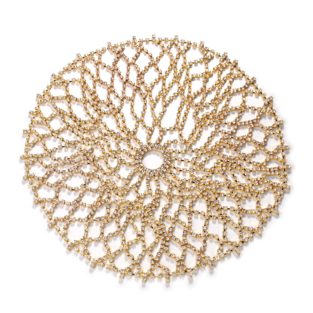 Amazon venta caliente cadena de cabello de malla exagerada joyas de cabello accesorios de escenario mujer cadena de cabello