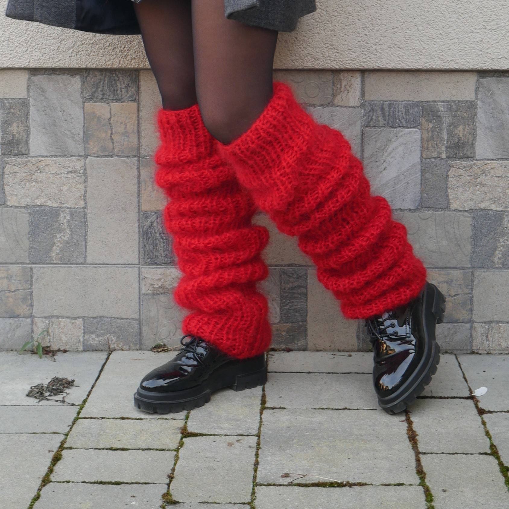 Chaussettes à poils longs en mohair pour femmes, chaussettes à poils tricotés décontractées à la mode_voghion.com