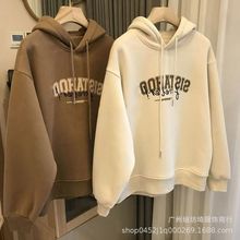 女士连帽卫衣2025女装秋季新款日韩版宽松套头插袋卫衣运动衫