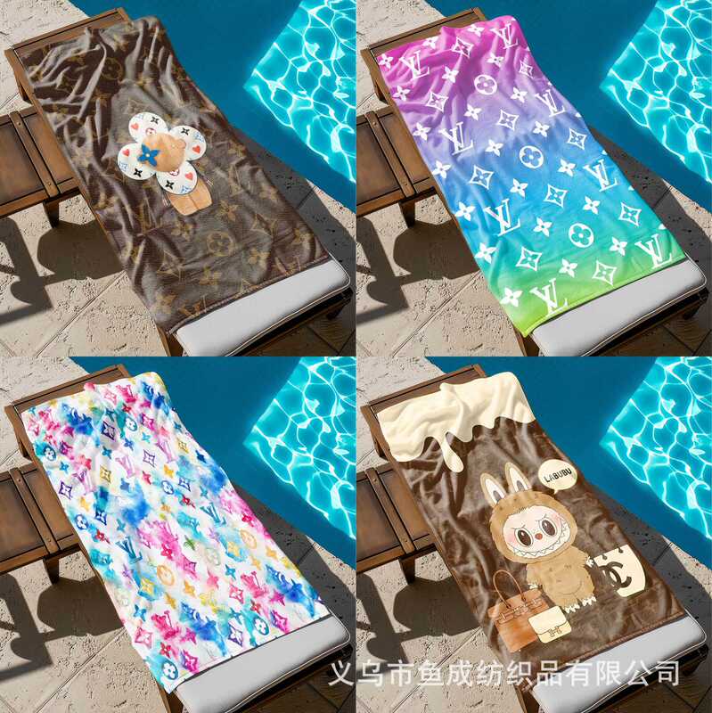 Cross-Border Gradient Rainbow Lv Printed Beach Towel, Quick-Drying, Water-Absorbent, Microfiber Pool Vacation Bath Towel, Direct from the Manufacturer Cross-Border Gradient Rainbow Lv Printed Beach Towel, Quick-Drying, Water-Absorbent, Microfiber Pool Vacation Bath Towel, Direct from the Manufacturer
