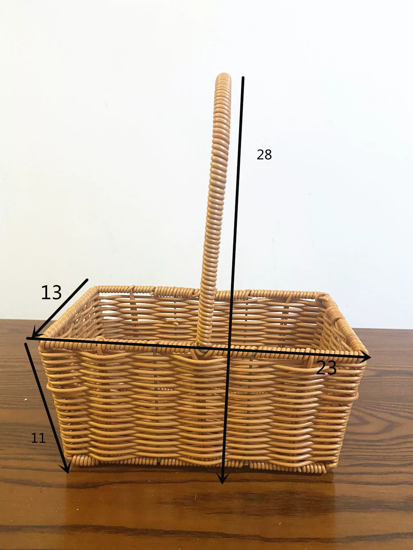 Woven basket flower-shaped, handheld flowerpot