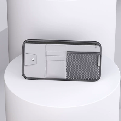 Car Glasses Clip/Bill Clip In-Car Sunshade, Sunglasses, Id, Ticket - 3103-bill-holder-grey