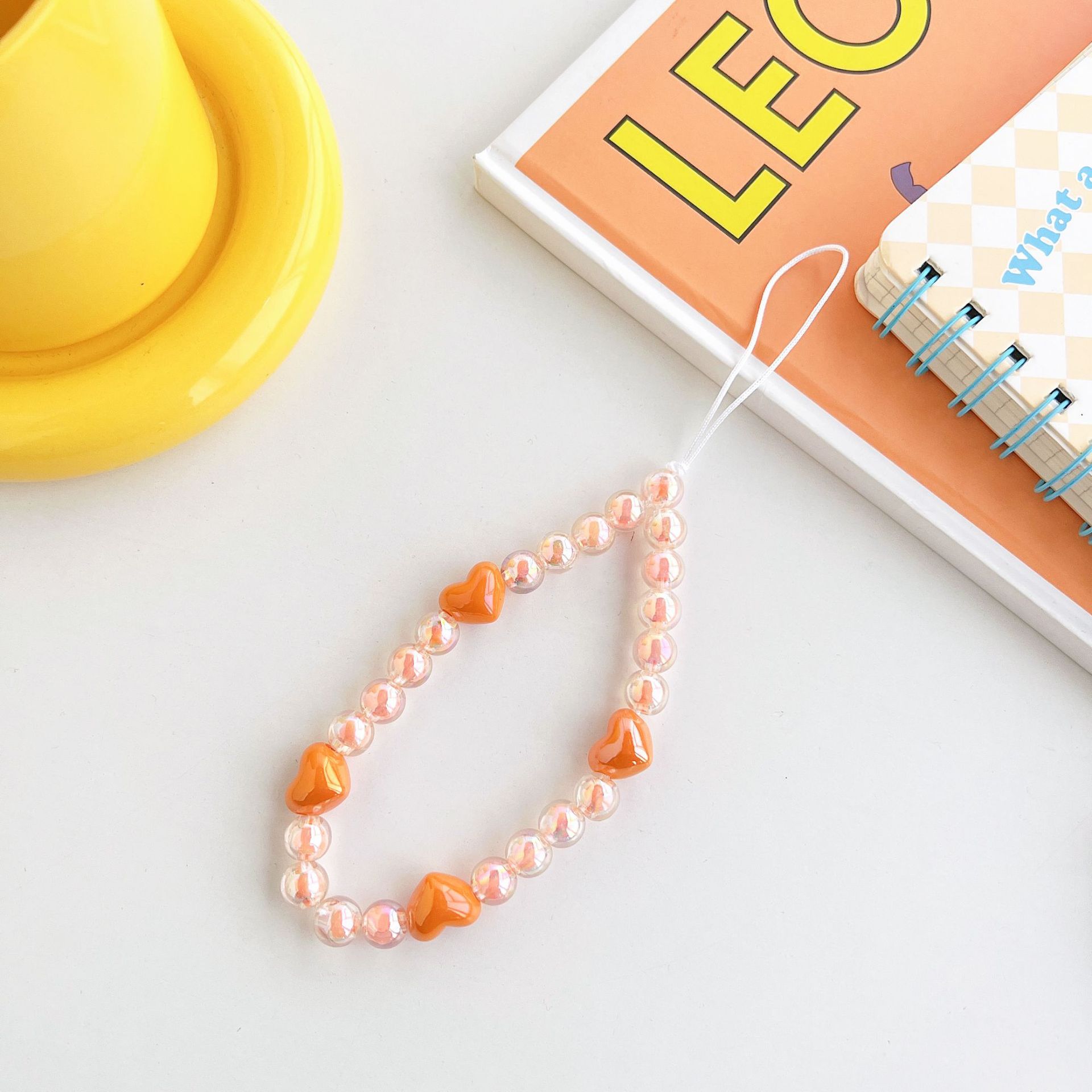 오렌지 비즈 러브 팔찌