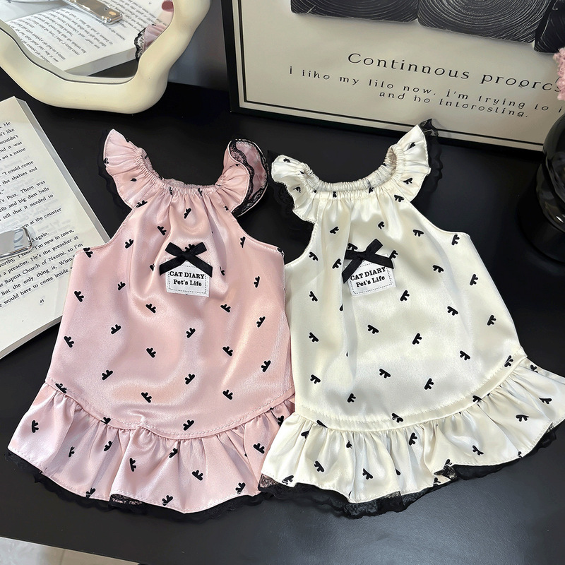Cute Summer Dog and Cat Pajamas Pet Skirt Suitable for Yorkshire Shih Tzu Teddy Pomeranian Retro High-End