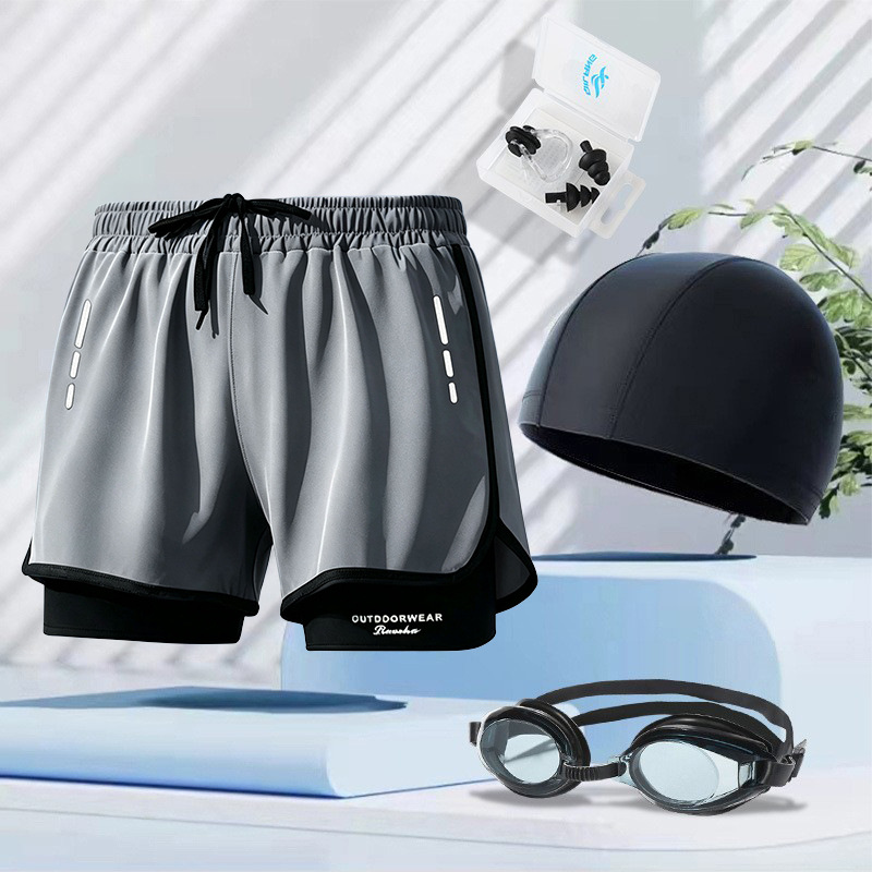 Pantalones de baño para hombre de secado rápido, doble capa antitransparencia, estilo deportivo y moderno, tendencia global image 14