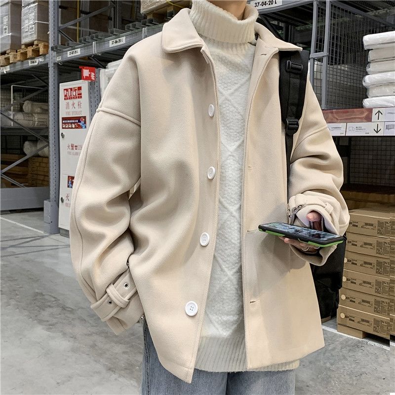 Woolen clothes thickening Windbreaker man winter Easy Trend handsome overcoat men's wear winter have cash less than that is registered in the accounts coat Schoolboy