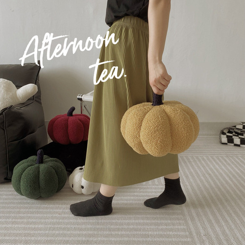 Cushion in Nordic light luxury style, patchwork pumpkin sofa cushion, plush pumpkin toy home decoration
