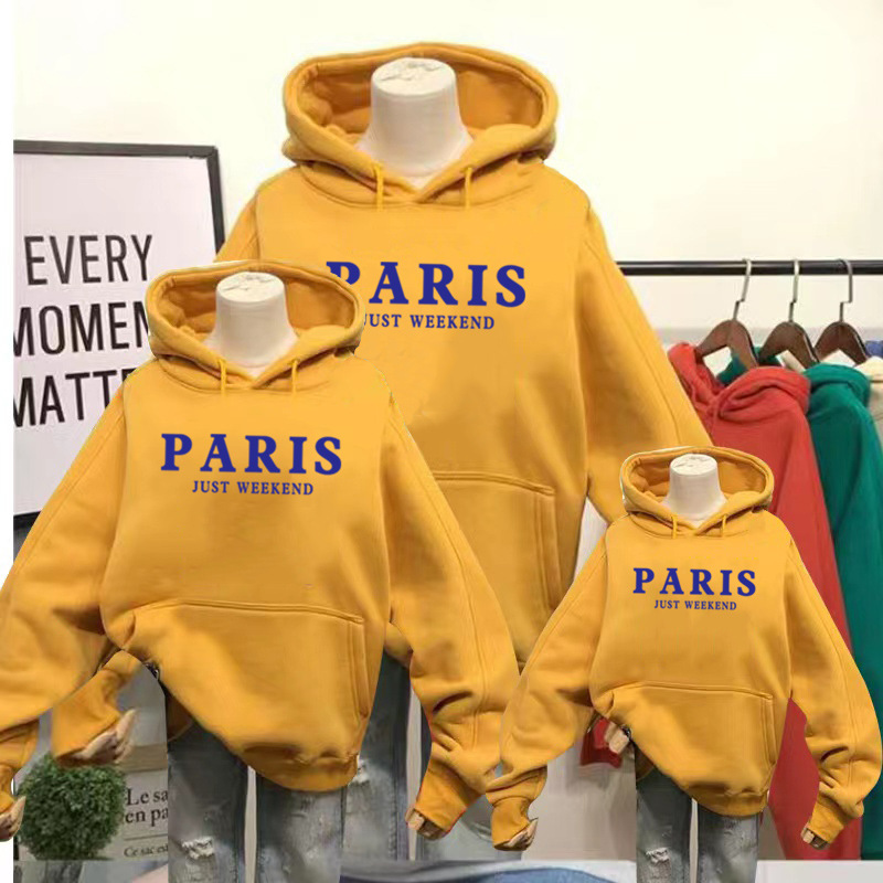 Padres e hijos usan un suéter de otoño de tres bocas 2023 nueva moda madre-hijo madre-hija Otoño e invierno abrigo de manga larga con forro polar estilo occidental