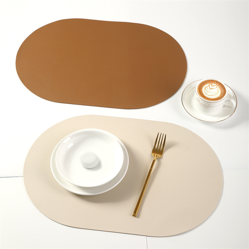 Solid Color Leather Placemat Heat Insulation Table Mat Western Placemat Western Placemat Waterproof Oil-proof High Temperature Heat Insulation Mat Solid Color Leather Placemat Heat Insulation Table Mat Western Placemat Western Placemat Waterproof Oil-proof High Temperature Heat Insulation Mat