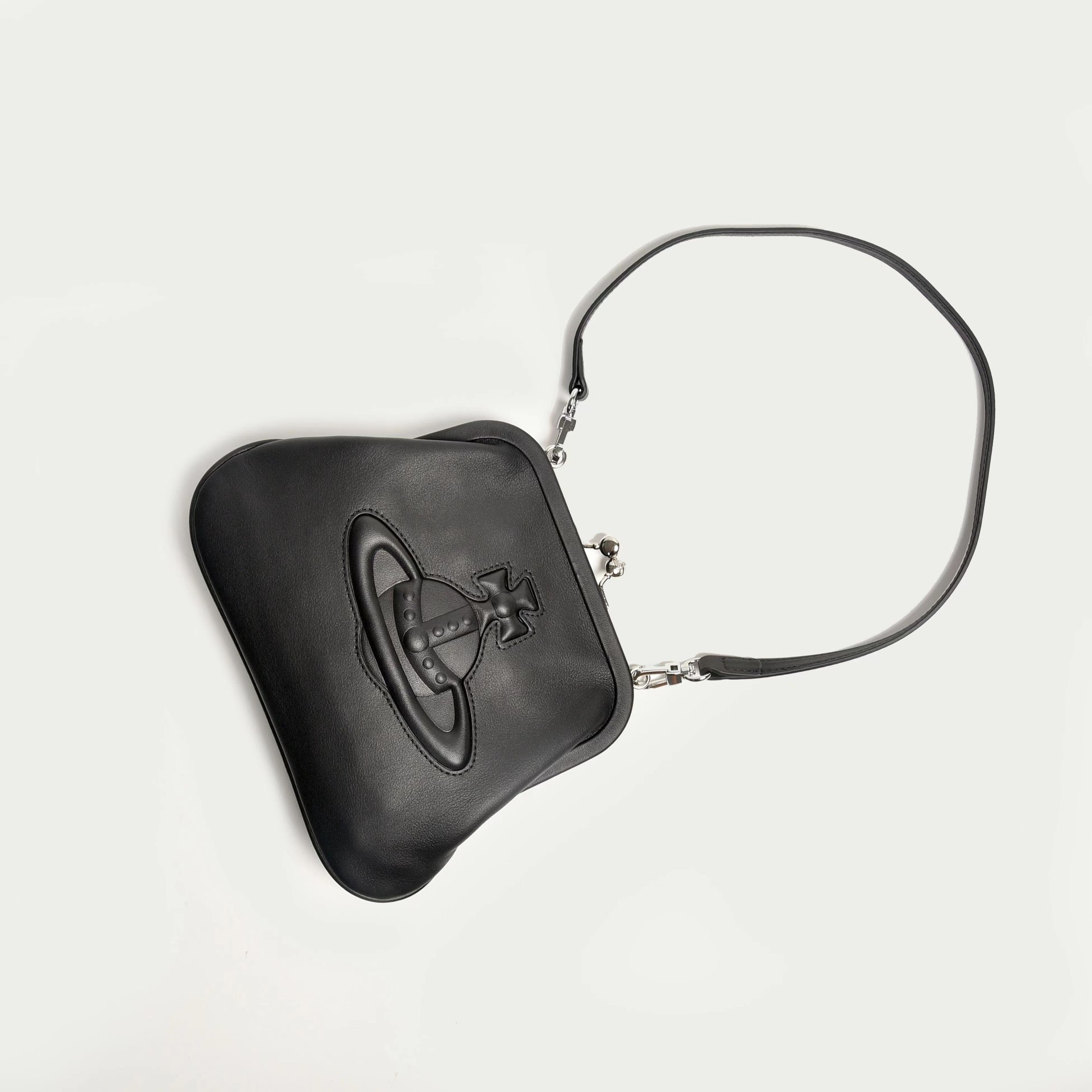Vivienne Westwood Lady's Cowhide Embossed Saturn Bag Shoulder Bag Dumpling Bag