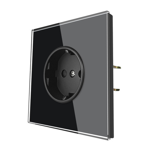 White tempered glass panel European foreign trade German standard Korean 16A French double two-position European standard socket