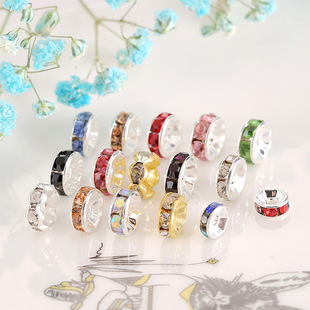Handmade accessories drill ring bead color bracelet diamond spacer wheel ring 6/8/10/12mm diy jewelry