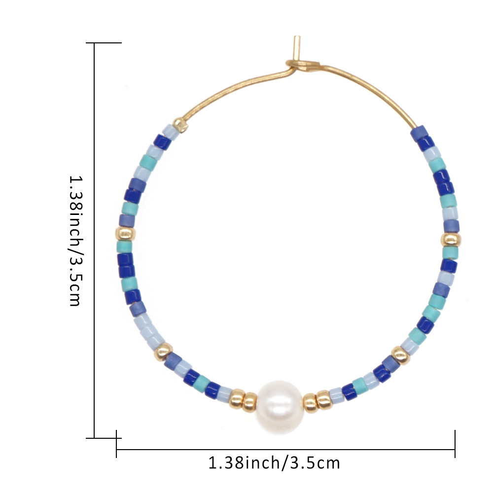 1 Pair Simple Style Color Block Artificial Pearl Glass Womenu0027S Earrings