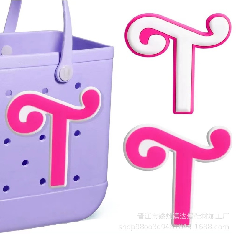 Botones de zapatos rosados con letras grandes, botones de botones, botones de botones