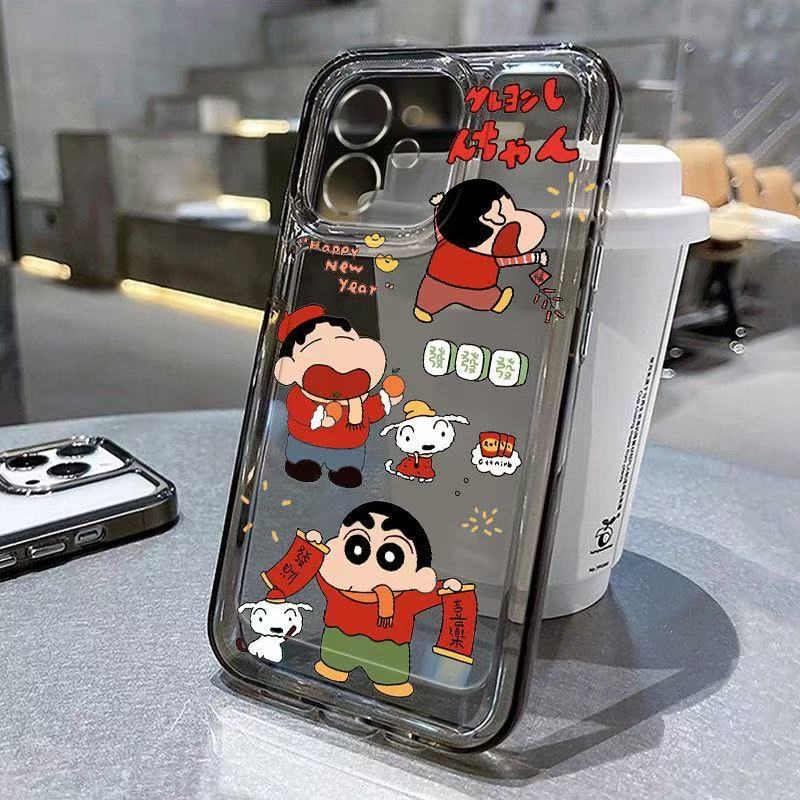 Lindo nuevo y aplicable iphone16promax funda para teléfono móvil transparente Apple 15 anti-caída 14pro Japón y Corea 13/12
