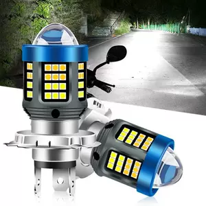 Cross-Border Hot-Selling Product Motorcycle Headlight H4 Ba20D H6 P15D White and Yellow Dual-Color Super Bright Headlight Lens