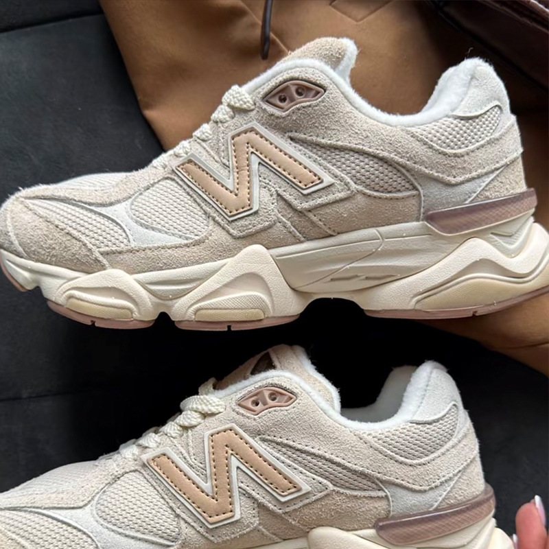 NB 9060m White Little Elephant Hoof Dad Shoes, Thick-Soled, Height-Increasing, Leg-Lengthening, Unisex Couple Style, Breathable Mesh Sports Shoes