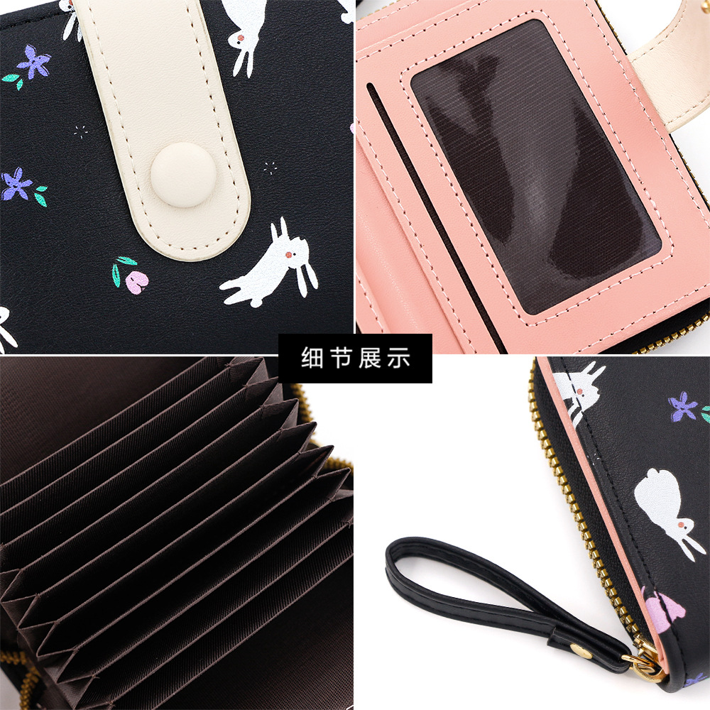 Nueva cartera para niñas monedero con cremallera para estudiante billetera corta para mujer monedero tríptico titular de la tarjeta multi-tarjeta