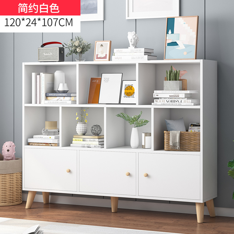 Simple estantería piso simple sala de estar rack de almacenamiento hogar estante de almacenamiento de juguete para niños estudiante a cuadros estantería corta