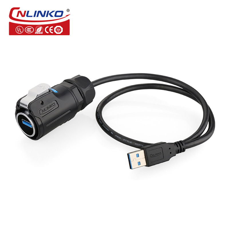 Lingke LP-24 USB 3.0 Data Connector, USB Interface Aviation Plug, Industrial Waterproof Plug & Socket