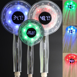 Led shower new digital shower temperature control three-color colorful color multi-function adjustable water pattern SDS-H3