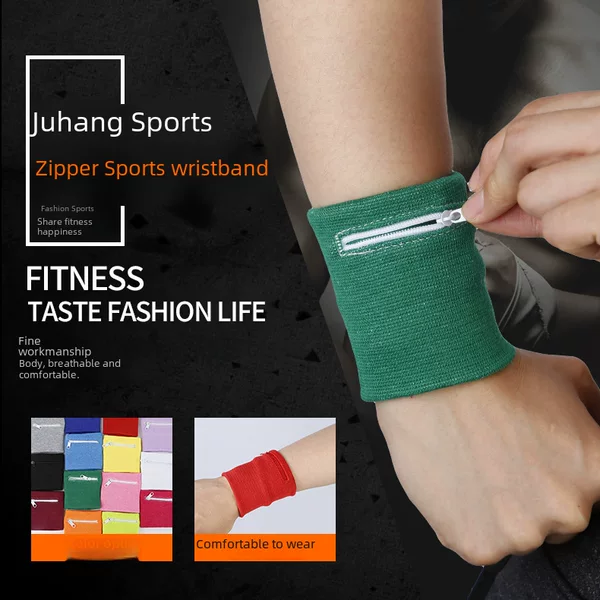 Fitness Sports Wrist Bracer Adult Zipper Wrist Bracer Pressurized Personalized Wrist Key Change Wrist Bag