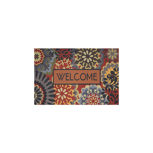 Cross-border new style floral entrance door mat abstract flower retro entrance mat foot pad manufacturer's agency home use mat carpet 