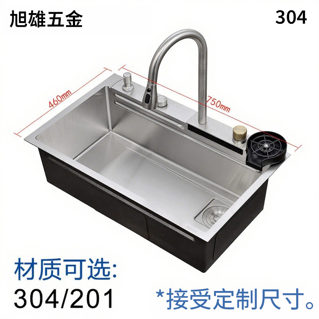 Cocina de acero inoxidable lavabo de acero inoxidable lavabo de doble ranura de una sola ranura lavabo integral espesado lavabo manual lavabo de platos
