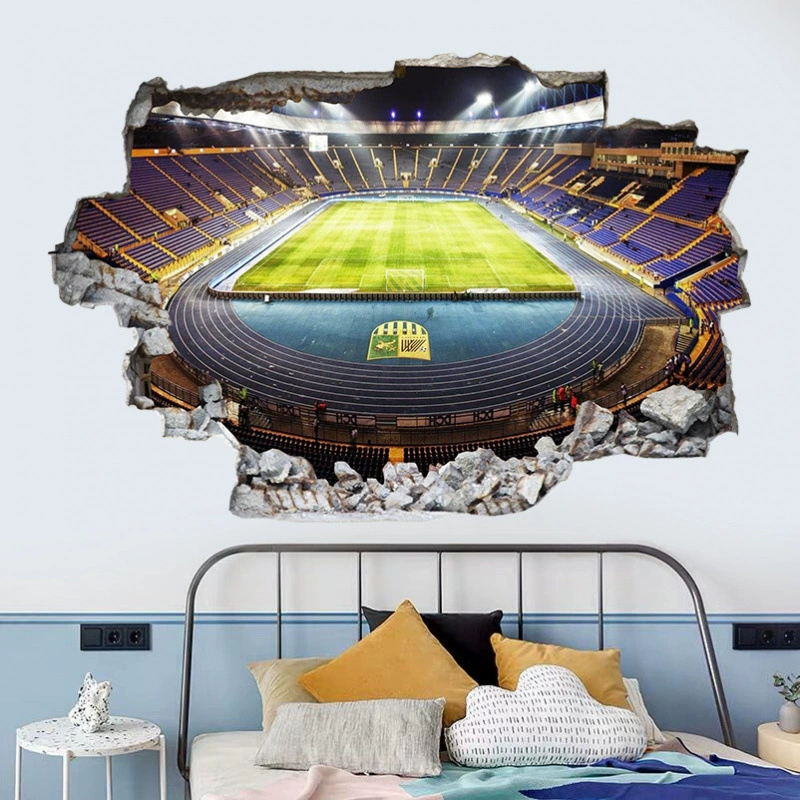 Трансграничный 3d стерео спортивная площадка футбольное поле наклейка стены спальня компоновка декоративная наклейка наклейка стены самоклеящаяся ПВХ