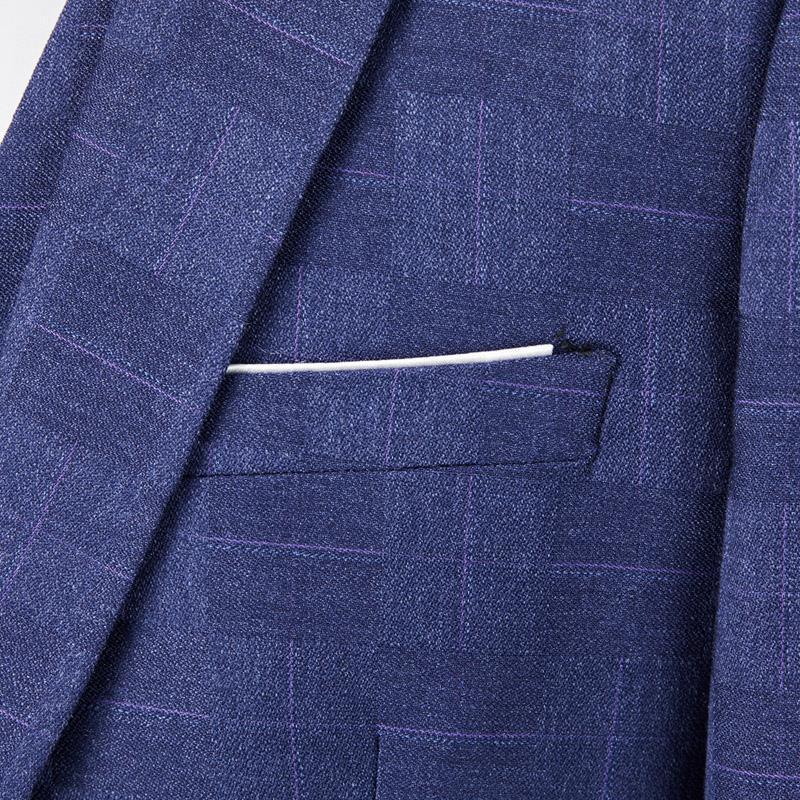 Men's Clothing new plaid men's suit slim suit suit men's casual and temperament daily wedding work temperament_voghion.com