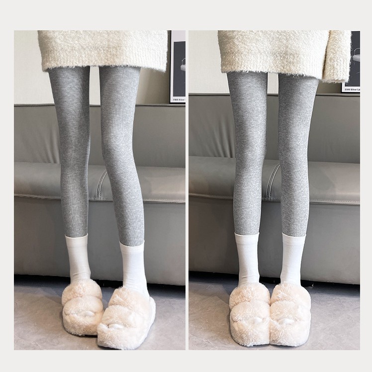 회색 레깅스 여성 300G 가을과 겨울 기모 패딩 따뜻한 바지는 봄과 가을 타이트한 가을 바지를 슬림
