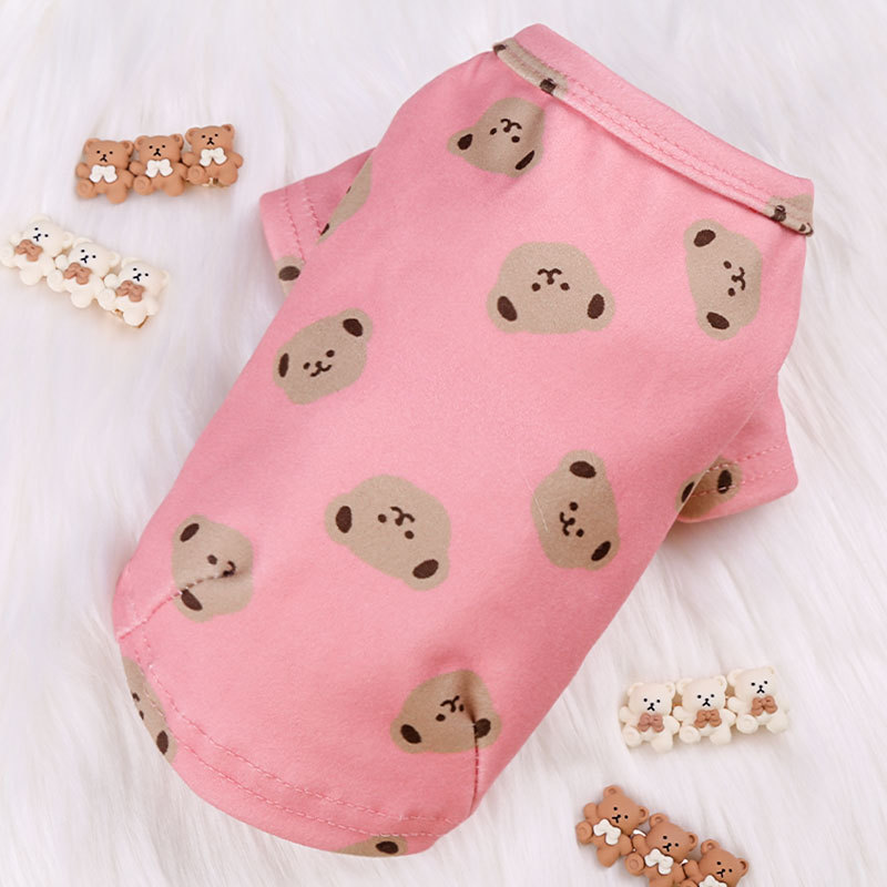 Ropa para perros y gatos otoño e invierno camisa de fondo para gatos oso ropa para mascotas de terciopelo de doble cara suministros para perros pequeños y medianos