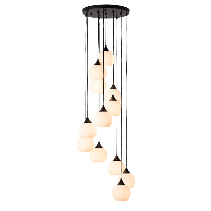 Lámpara de araña moderna minimalista para escalera de dúplex Grand View Garden, lámpara de araña grande para sala de estar de villa nueva, lámpara de araña para loft 485L