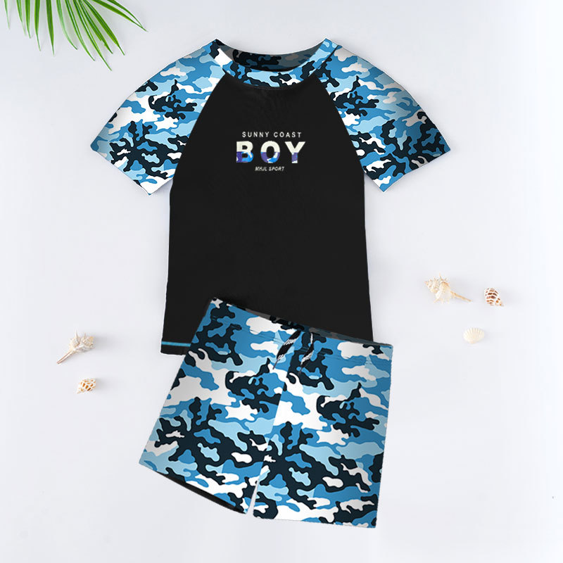 Huurun traje de baño para niños medianos y pequeños adolescentes niños divididos traje de baño 2023 nuevo equipo de natación de secado rápido