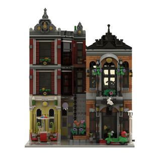 Building Blocks Cross-Border Moc-134365 Downtown Magic Shop Model Street Scene 28