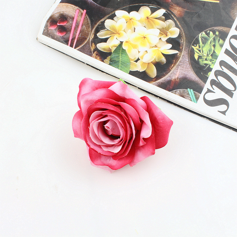 8cm绒布卷边玫瑰发夹2