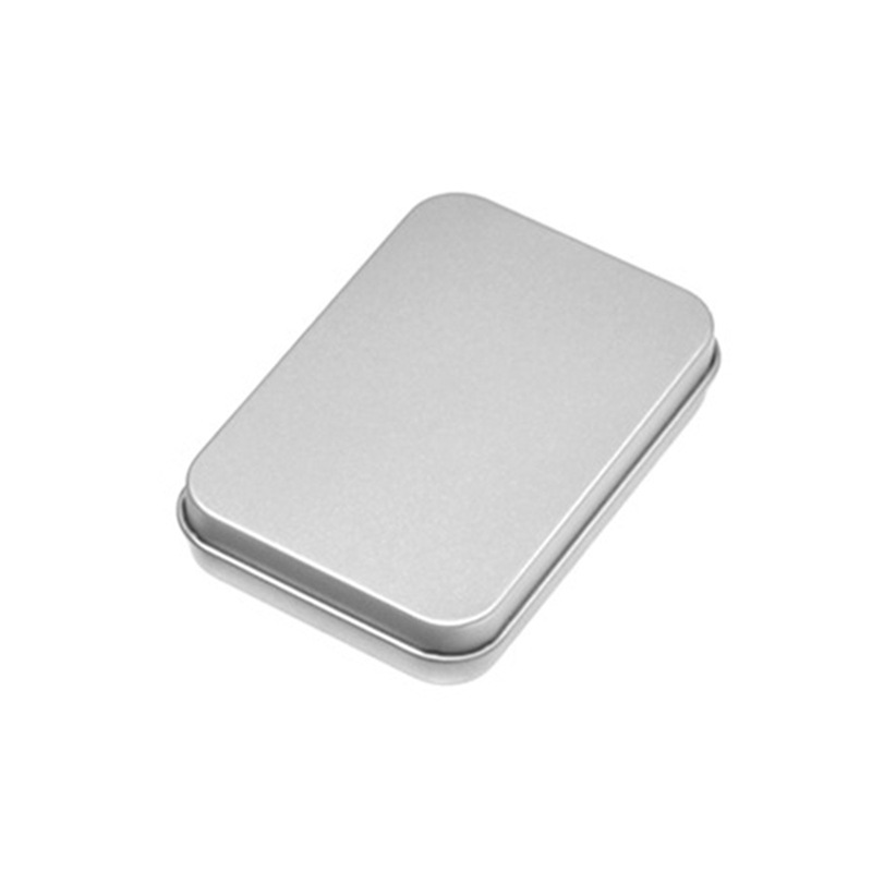 Caja de hierro en stock embalaje caja vacía caja de hojalata rectangular Ventana de PVC multi-tamaño caramelo U-placa caja imprimible logotipo