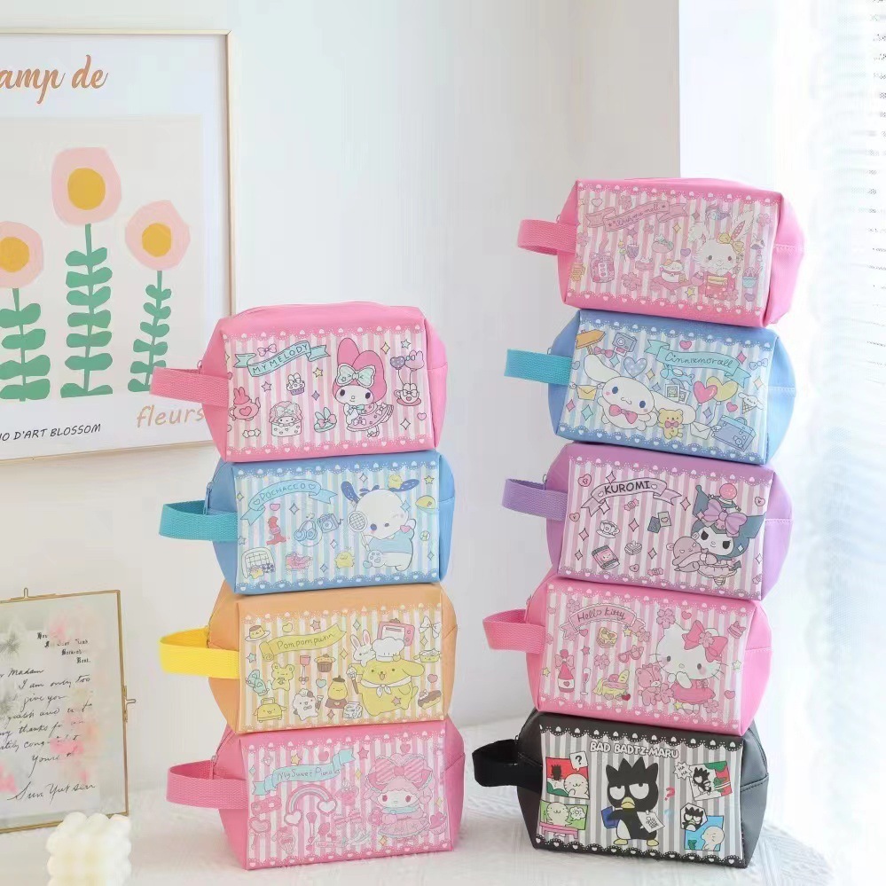 Cartoon waterproof handheld big cosmetic bag for traveling