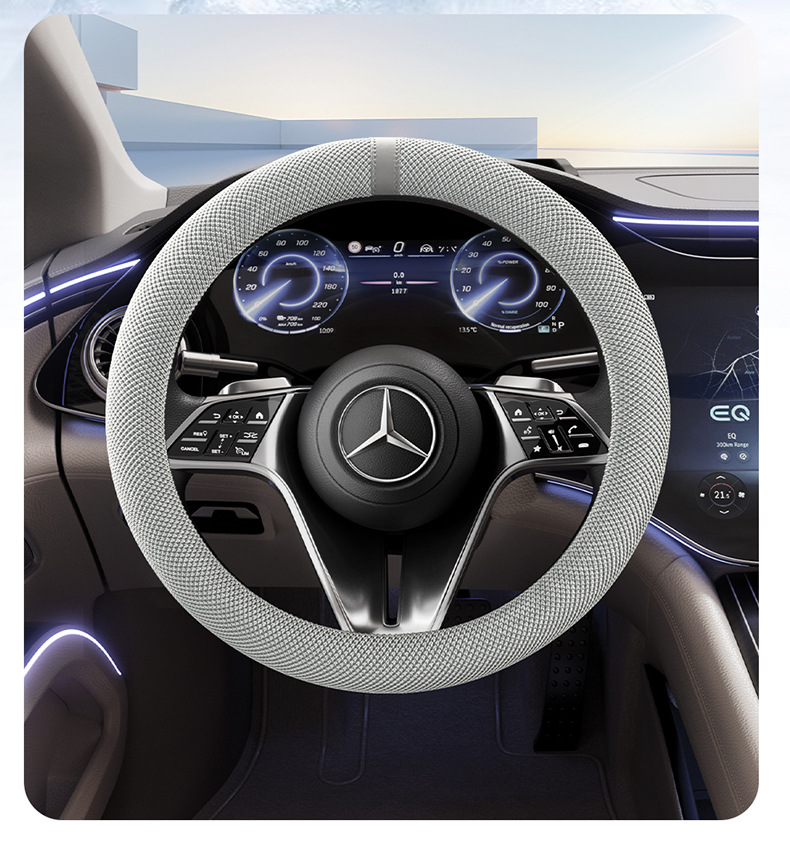 2026 New Amazon Cross-Border Hot-Selling Summer Steering Wheel Cover Car Sweat-Absorbent Breathable Gel Handle Cover Goddess Style