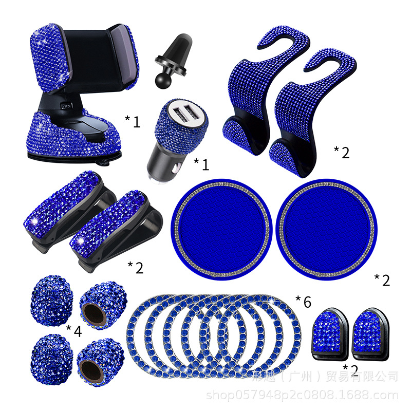 Cruz-frontera especial para nuevo diamante-accesorios incrustados coche diamante-gancho de coche con un clic inicio decorativo anillo válvula traje