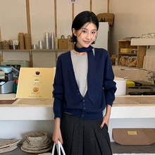 MOXI 十三行女装2025冬季新款韩系毛衣针织衫高级感假两件上衣女