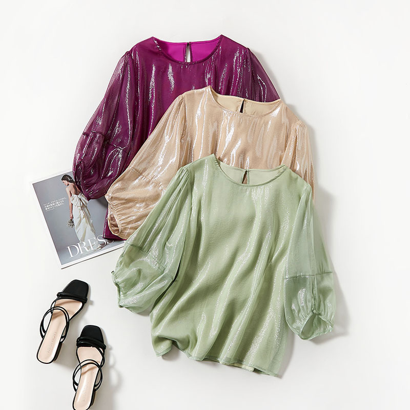 Spring Style OLTemperament Simple Top Candy Color70%Silk Pullover Base Layer Supports One Piece Drop Shipping81031