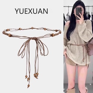 Bohemian ethnic retro woven tassel waist rope waist chain match skirt belt accessories pattern waist decoration