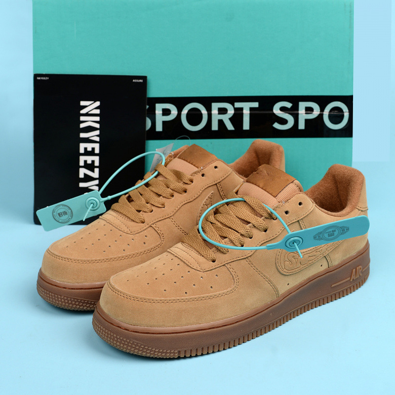 Primavera y verano nuevo estilo Air Force No. 1 hombres y mujeres blanco puro AF1 zapatos blancos bajos Naikofan deportivos y zapatos de ocio Putian